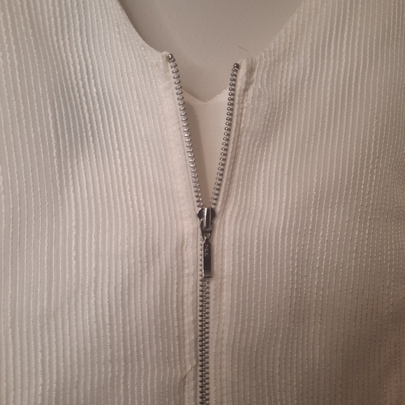 LUXE White Sleeveless Midi Dress with Lace - Picture 8 of 12